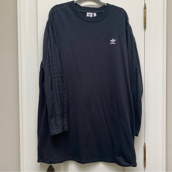 adidas Dresses & Skirts - Adidas Black Athleisure Dress with Lace Sleeves